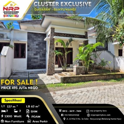Dijual Rumah Cantik di Cluster Exclusive dekat Kawasan Perhotelan Banyuwangi