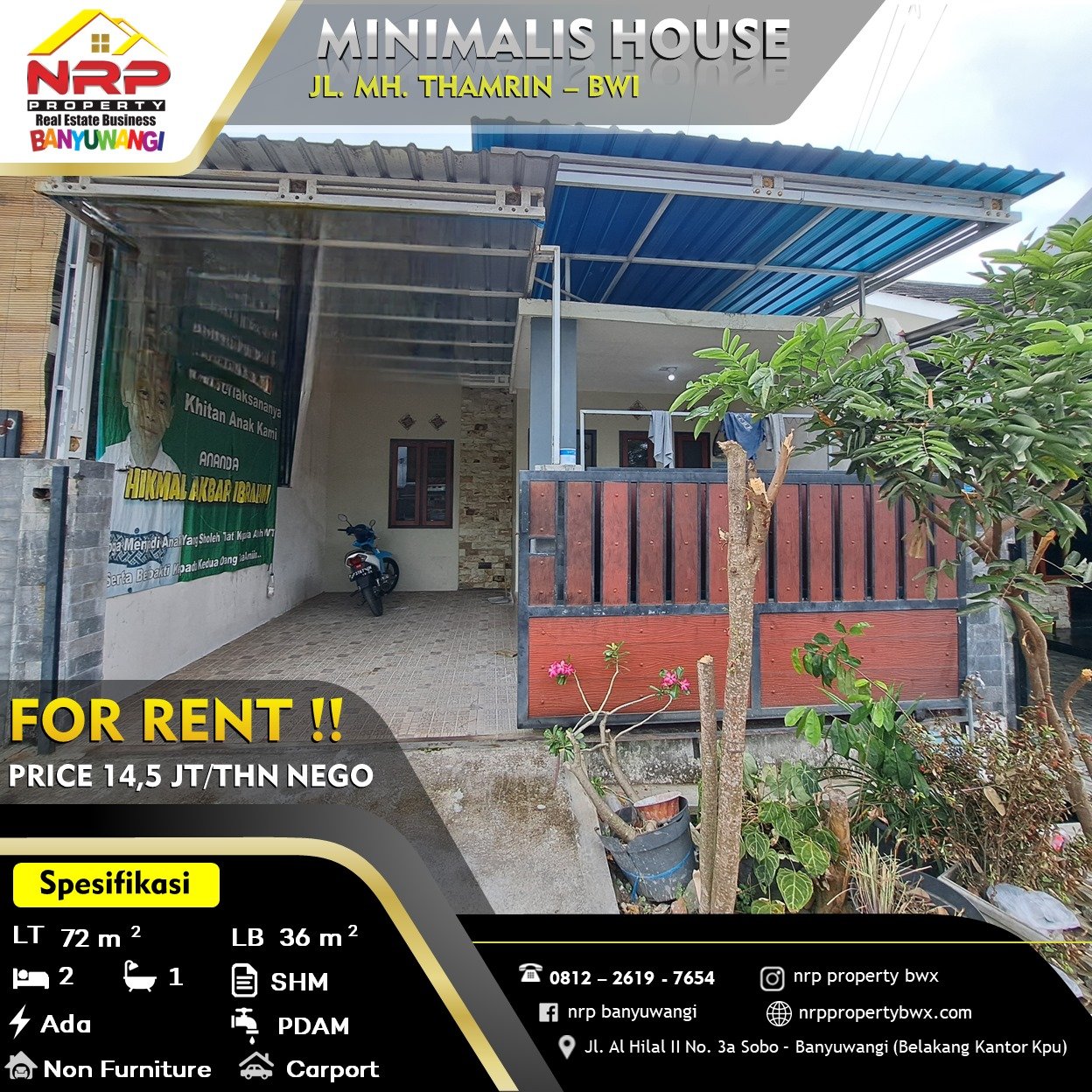 rumah dikontrakkan di banyuwangi kota vbm