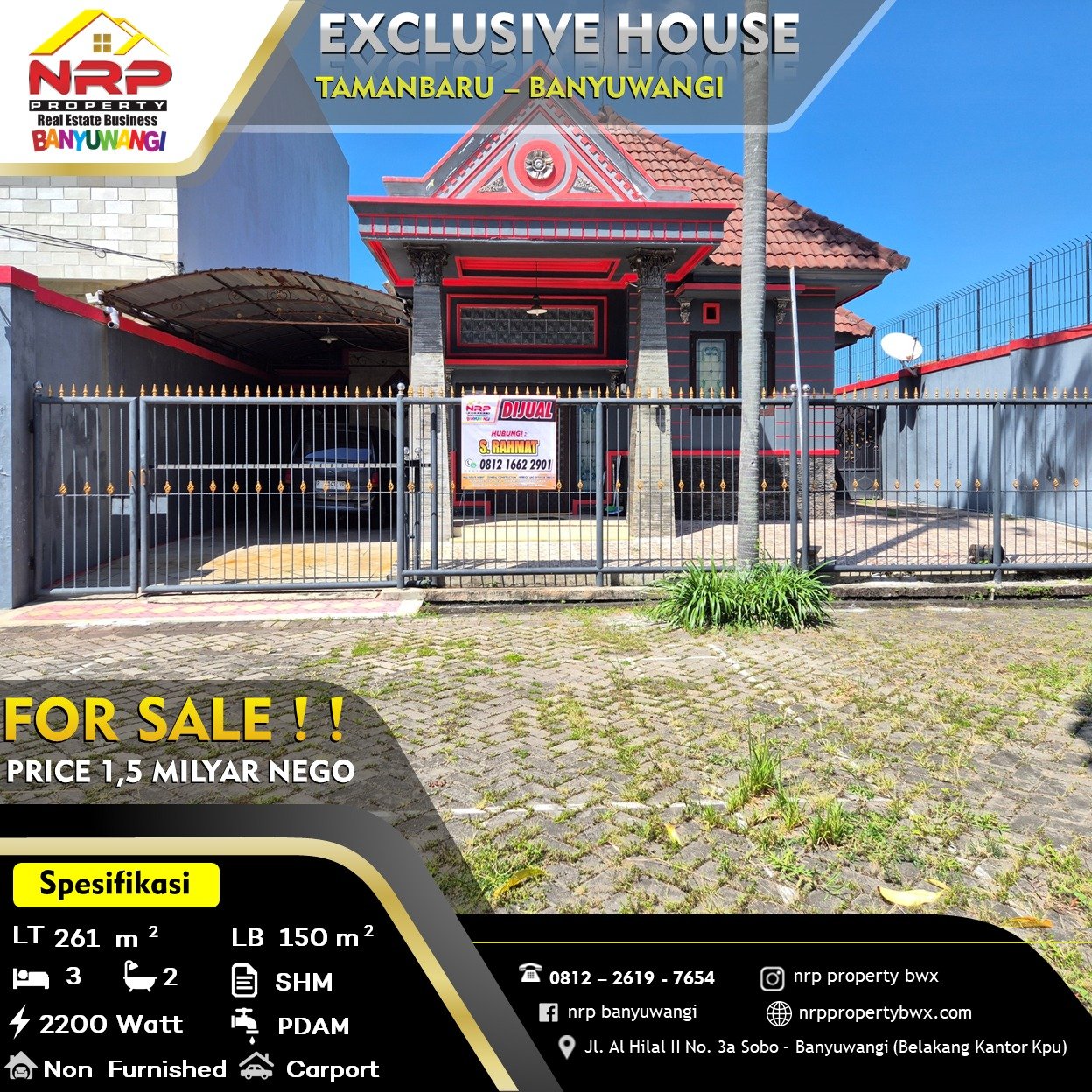 DIJUAL RUMAH mendut EXCLUSIVE DI TAMANBARU BANYUWANGI