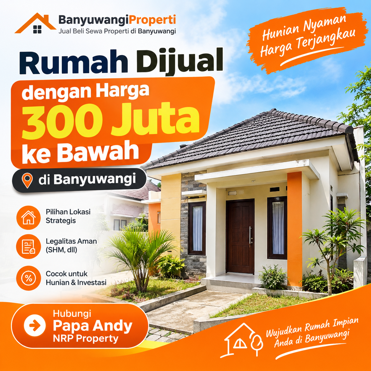 Rumah Dijual dengan Harga 300 Juta ke Bawah di Banyuwangi